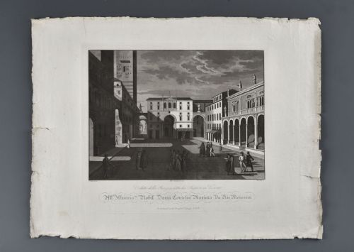 Bennassuti Giuseppe "Vista de la plaza llamada dei Signori en Verona" Verona hacia 1830
    